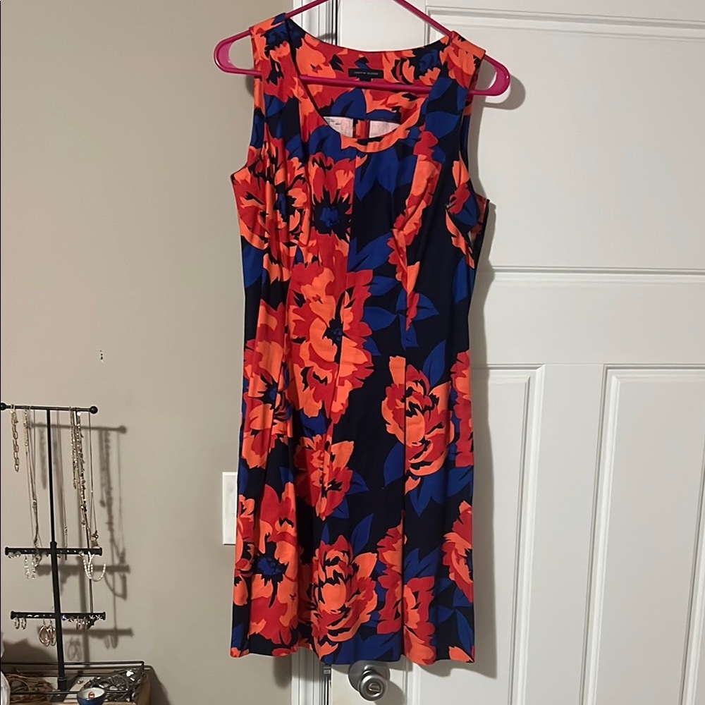 Tommy Hilfiger Floral Dress - Orange and Blue